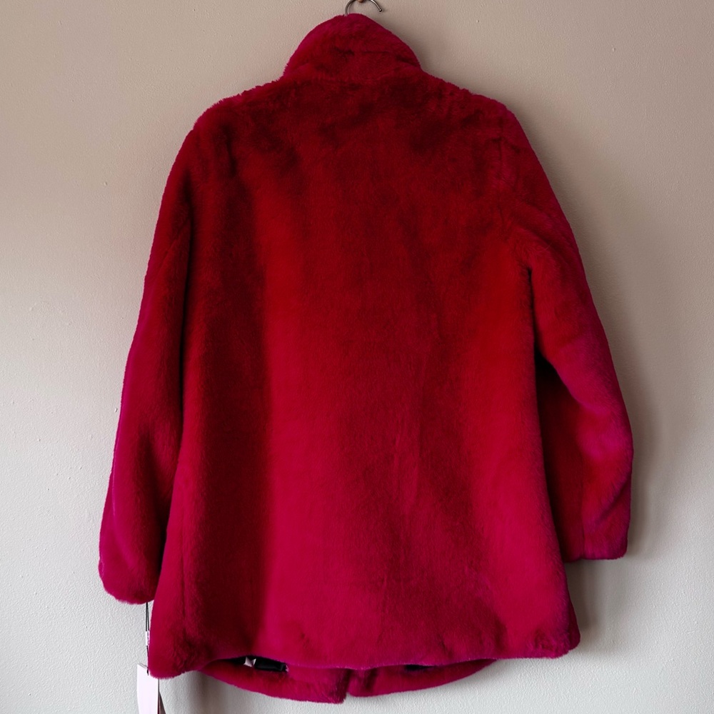 NWT•Avec Les Filles•Faux Fur Shawl Collar Coat•Hibiscus•XS - Picture 5 of 12